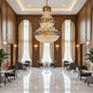 Candelabru Cristal VELIOR Supremo 40xE14, D100 cm, Auriu, Inaltime Reglabila, Metal si Cristal