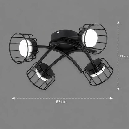 Lustra EPS, 4xG53, D57cm, Metal si Plastic, Negru