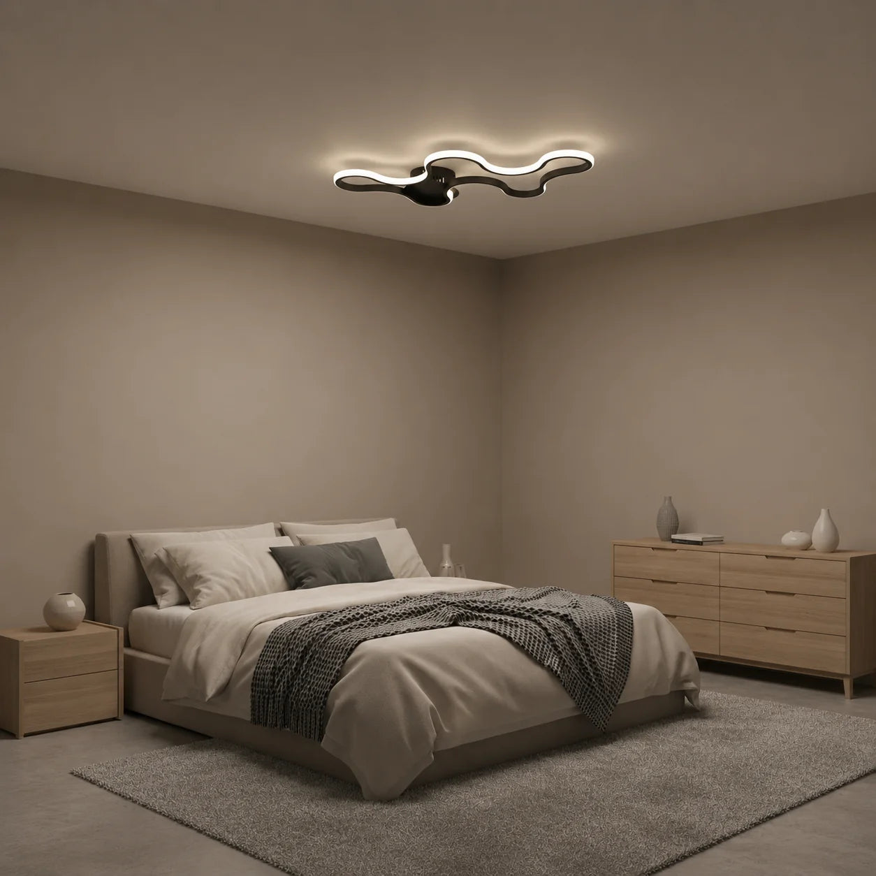 Lustra LED cu telecomanda ORMS Eleganza, 3000K/4000K/6000K, 56W, Metal si Plastic, Negru