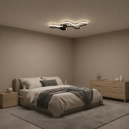 Lustra LED cu telecomanda ORMS Eleganza, 3000K/4000K/6000K, 56W, Metal si Plastic, Negru