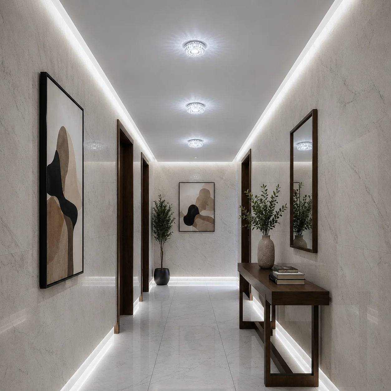 Spot LED ORBITA, 5W, Rotund, Lumina Rece + RGB, Alb, Rasina si Sticla