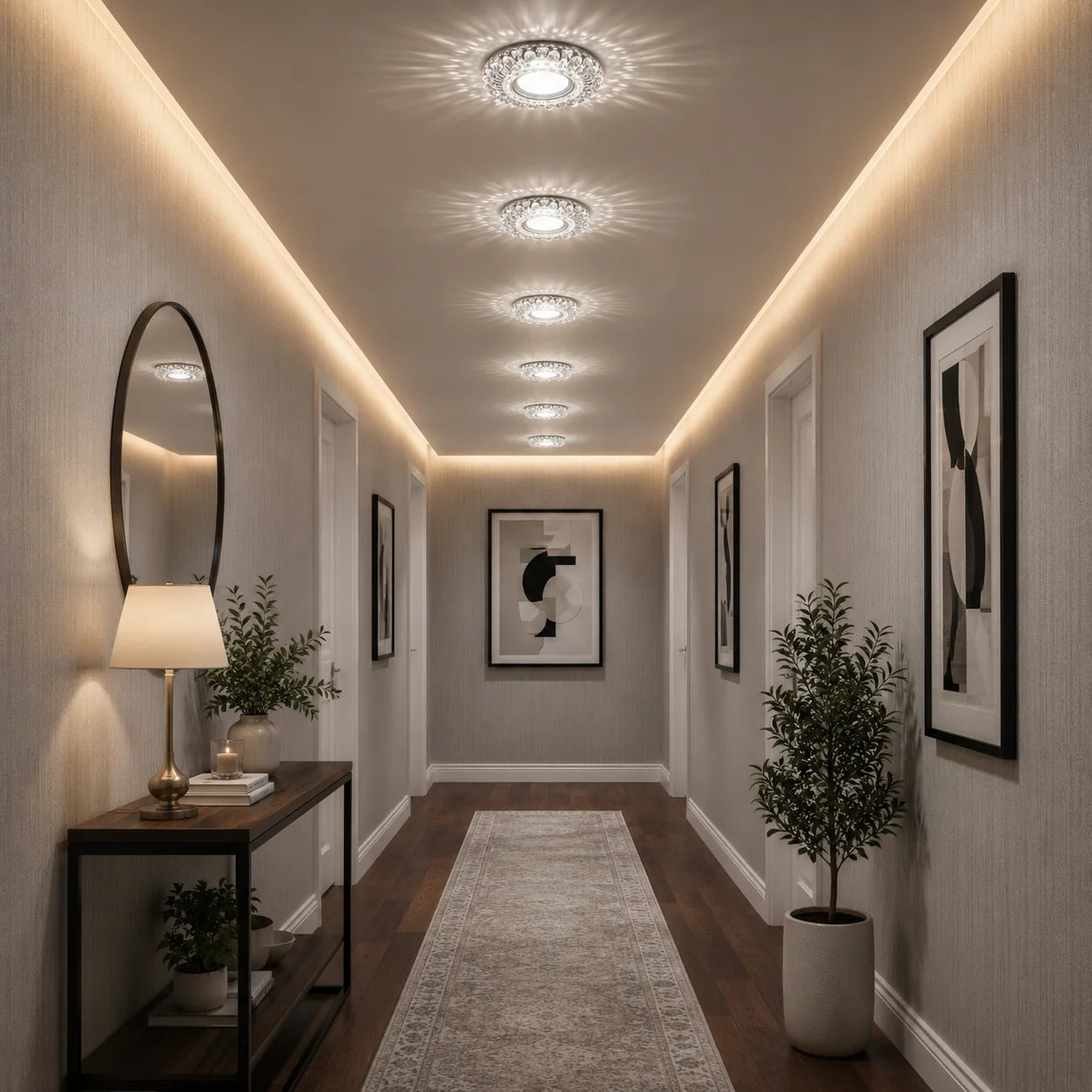 Spot LED ORBITA, 5W, Rotund, Lumina Rece + RGB, Alb, Rasina si Sticla