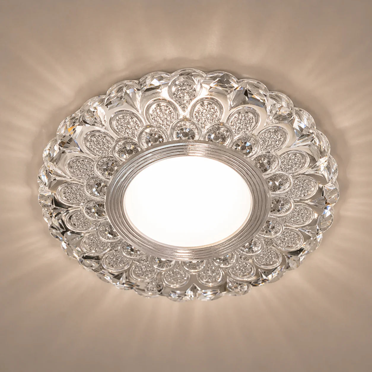 Spot LED ORBITA, 5W, Rotund, Lumina Rece + RGB, Alb, Rasina si Sticla