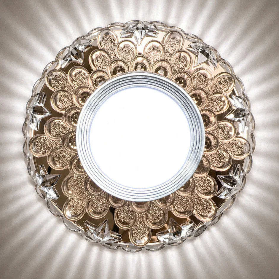 Spot LED ORBITA, 5W, Rotund, Lumina Rece/ Calda, Bronz Antichizat, Rasina si Sticla