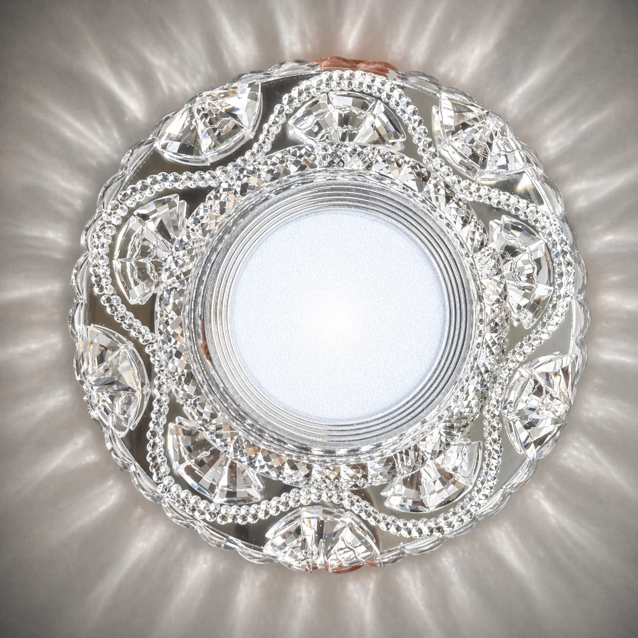 Spot LED ORBITA, 5W, Rotund, Lumina Rece + RGB, Alb, Rasina si Sticla