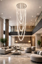 Candelabru LED CC50303/800CH, Diametru 80 cm, Inaltime 200 cm, Lumina Rece/Neutra/Calda, Dimabila, Argintiu, Cristal, Metal