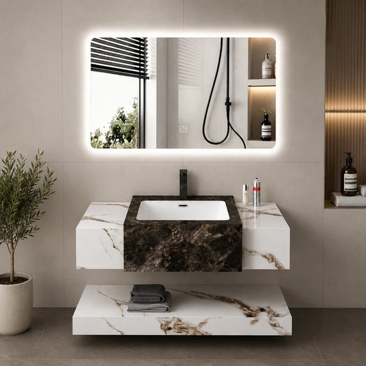Set Mobilier VANTA pentru Baie, 80cm, 3 Piese, Alb