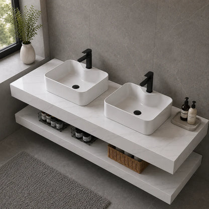 Set Mobilier AVEN Duo pentru Baie, 140cm, 3 Piese, Alb