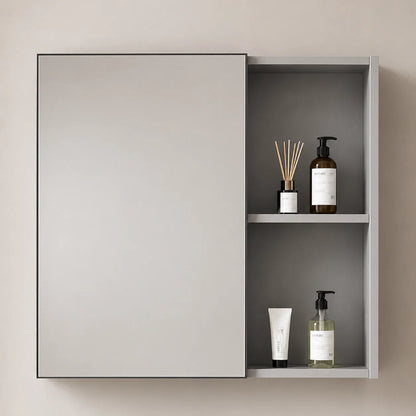 Set Mobilier TIVOLI pentru Baie , Dulap Lavoar+Dulap Oglinda 60cm, 2 Piese, Gri si Alb