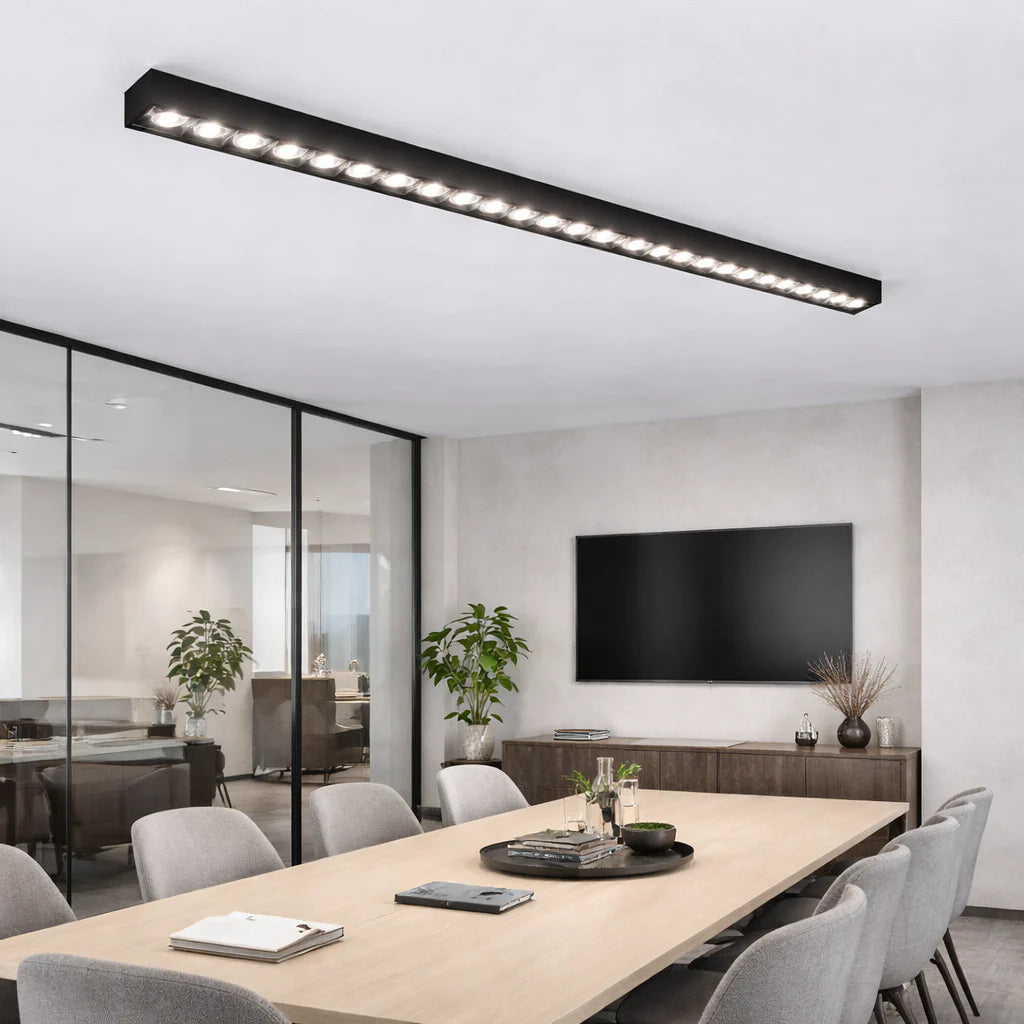 Proiector LED Liniar Aplicat Grila 48W, Lumina Neutra 4000k, 45 surse, 1.2 metri