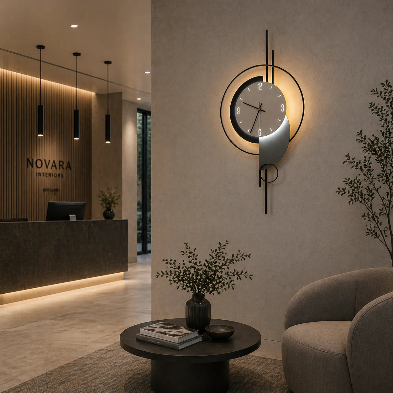 Aplica LED Decorativa ARTY 80x40 cm Lumina Rece/Neutra/Calda Negru