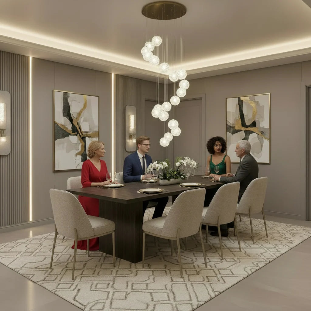 Candelabru Cristal MILLE, 18xG9 , Diametru 60cm x Inaltime 340cm, Cristal si Metal, Auriu