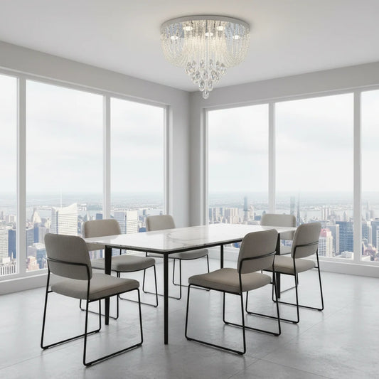 Candelabru LED Cristal MAGE Magno, 33W, Lumina Calda/Neutra/Rece, Diametru 60cm, Crom Lucios