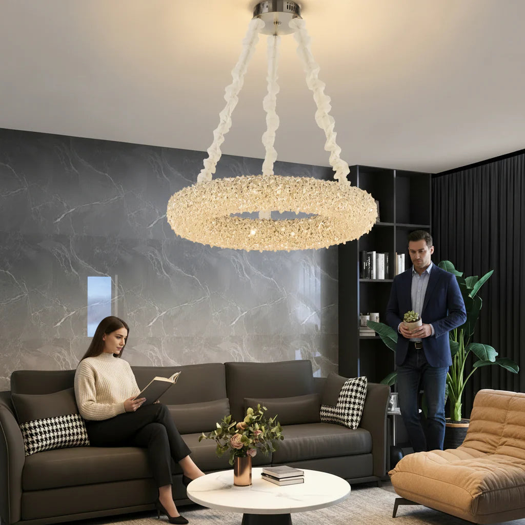 Candelabru Cristal HOHENZOLLERN Magno, 40W, Lumina Calda/Rece/Neutra, Diametru 66cm, Auriu, Inaltime Reglabila