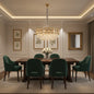 Candelabru Cristal LUCENT Magno 12xE14, D60 cm, Auriu, Inaltime Reglabila, Metal si Cristal