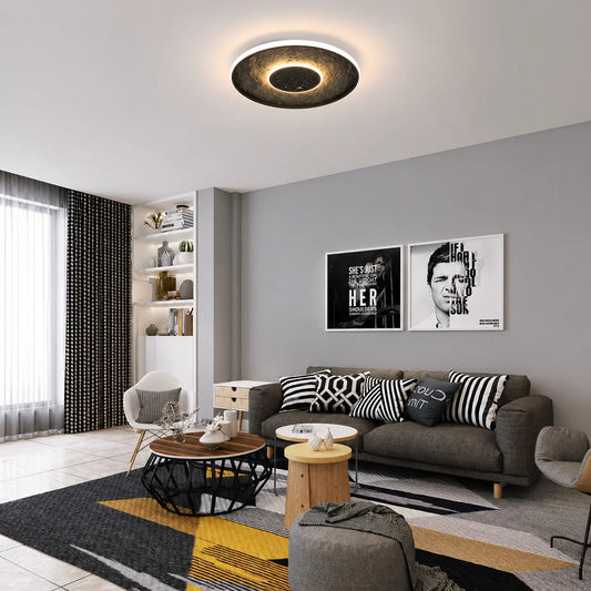 Lustra LED cu telecomanda LT656BK, 3000/4000/6000K, Ø40.5,46W, Negru