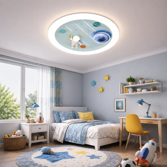 Lustra LED CONSTELATION cu telecomanda 64W, Diametru 50cm, lumina Rece/Calda/Neutra, Alb Albastru