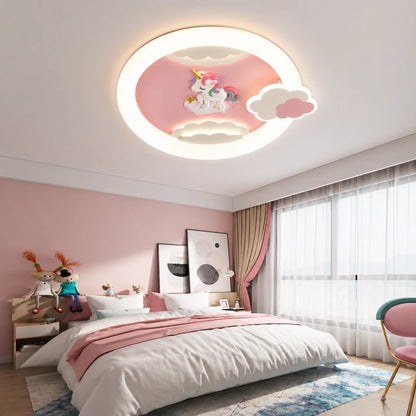 Lustra LED cu telecomanda 71W, Diametru 50cm, lumina Rece/Calda/Neutra, Roz