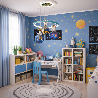 Lustra LED ASTRONAUT 35W, 3xE27, lumina Rece/Calda/Neutra, Alb