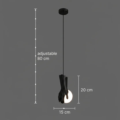 Lustra RUKI, 15x20cm, 1xG9, Sticla si Resina, Negru