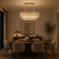 Candelabru Cristal VECTORIA Supremo, 8xE14, Diametru 75x39cm, Auriu, Inaltime Reglabila, Metal si Cristal
