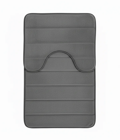 Covorase de Baie, 80x50 cm / 50x40 cm, Gri, Antiderapant, Absorbant, Set 2 bucati