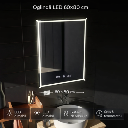 Oglinda LED Touch Villay Sistem Dezaburire 60x80 cm Colectia Marcello Funghi