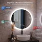Oglinda LED Rotunda, 60cm, Noxia Touch, Sistem Dezaburire, Dimabila