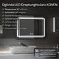Oglinda LED Rectangulara, 80x60cm, KOVEN Touch, Sistem Dezaburire,Dimabila