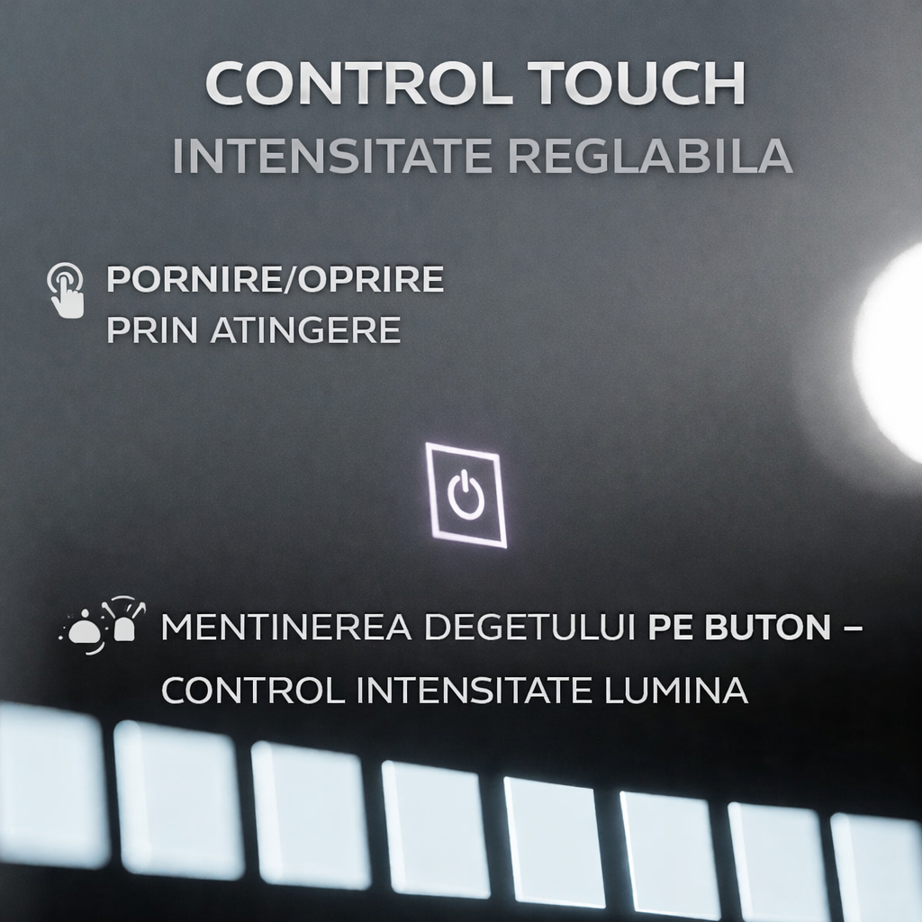 Oglinda LED Rectangulara 80x60cm Grid Light Basic Touch