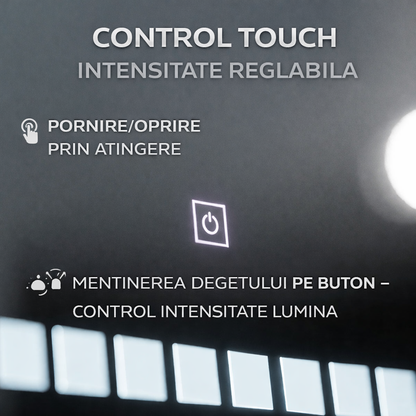 Oglinda LED Rectangulara 80x60cm Grid Light Basic Touch