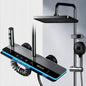 Coloana de dus MARX, Metal, Para Patrata, Efect Ploaie, 3 Functii, Montare Pe Perete, Negru, Accesorii Incluse