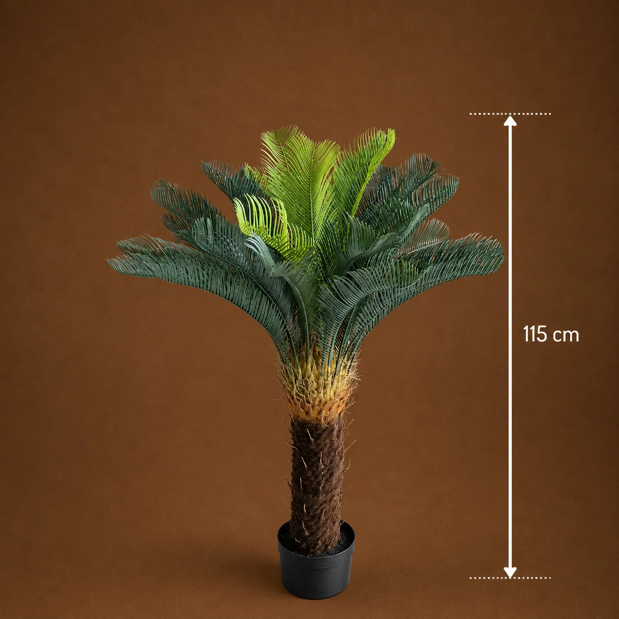 Decoratiune Palmier, Plastic, 36 frunze, 115 cm, Verde