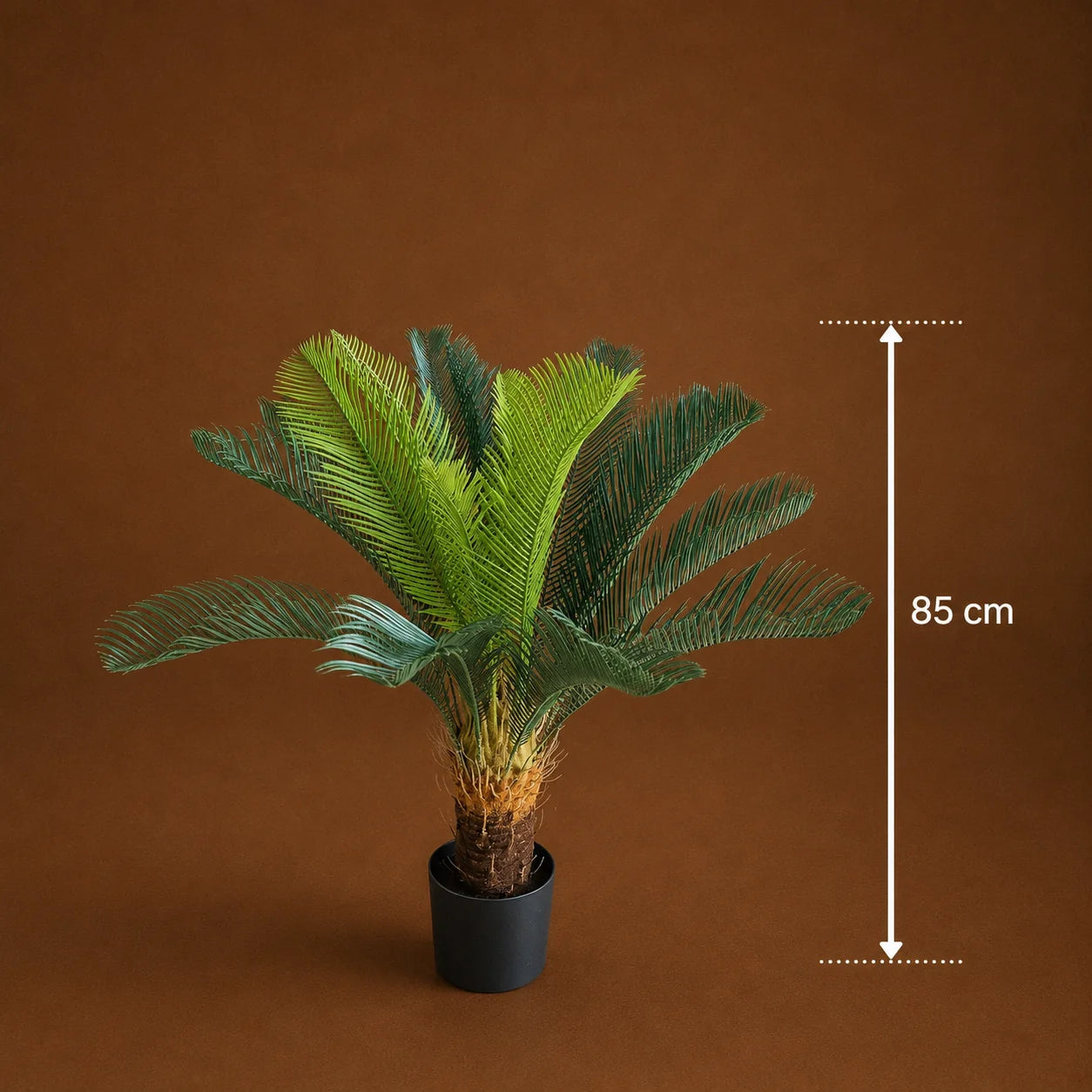 Decoratiune Palmier, Plastic, 24 frunze, 85 cm, Verde