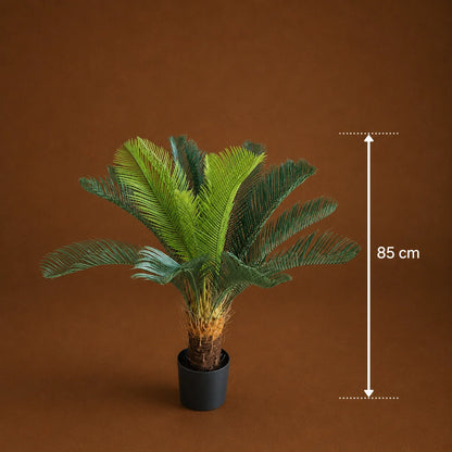 Decoratiune Palmier, Plastic, 24 frunze, 85 cm, Verde