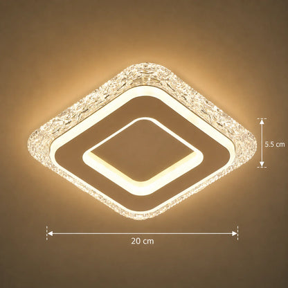 Lustra LED AGOL Petito, 29W, Dimensiune 20x20cm, Lumina Calda/Neutra/Rece, Auriu, Metal si Acril