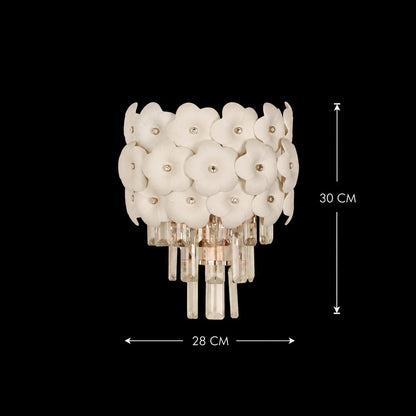 Aplica tip candelabru cristal PETAL 3xE14, 28 cm, Auriu, Inaltime Reglabila, Metal si Cristal