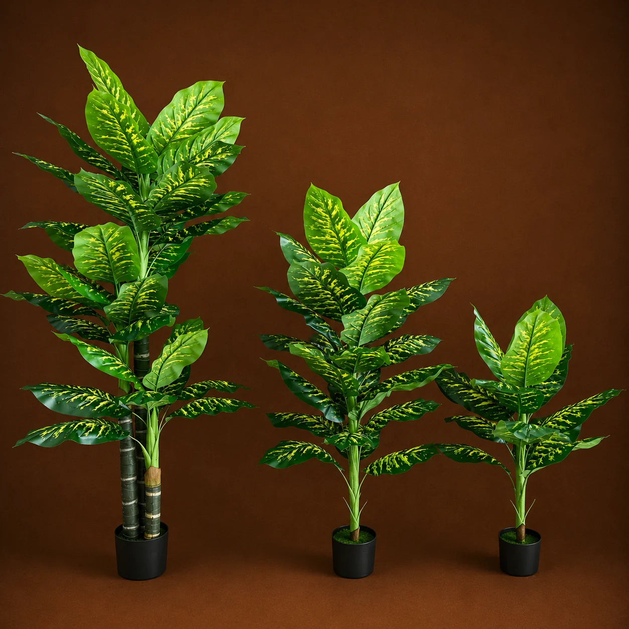 Decoratiune Dieffenbachia, Plastic, 150 cm, Verde
