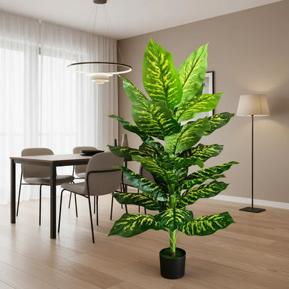 Decoratiune Dieffenbachia, Plastic, 150 cm, Verde