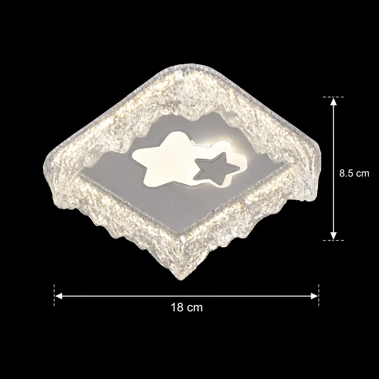 Lustra LED ICE Petito, 22W, Dimensiune 18x18cm, Lumina Calda/Neutra/Rece, Alb, Metal si Acril