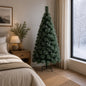 Decoratiune Brad Artificial MANIITSOQ, 180 cm, 220 varfuri, Suport Metalic, Plastic, Ace Verzi cu Varfuri Albe