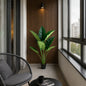 Decoratiune Alocasia, 10 frunze, Plastic, 120 cm, Verde