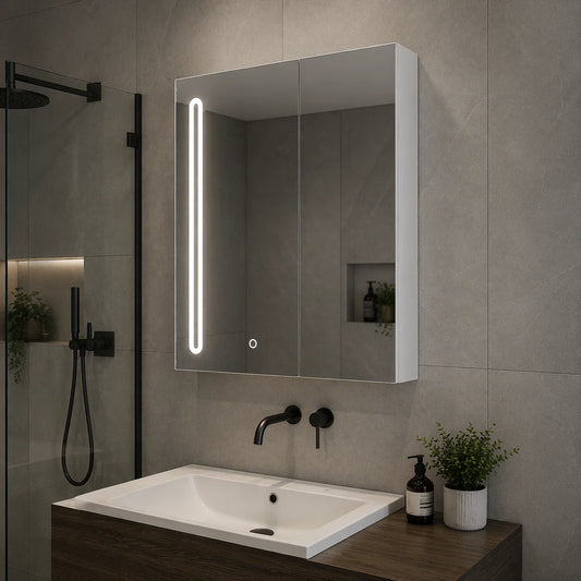 Dulap Ingrid Cu Oglinda LED DBP127 80x70 Alb