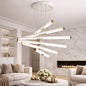 Lustra LED Suspendata Acril LT183/6WH, 81W, Lumina 3000/4000/6000K, Alb, Inaltime Reglabila