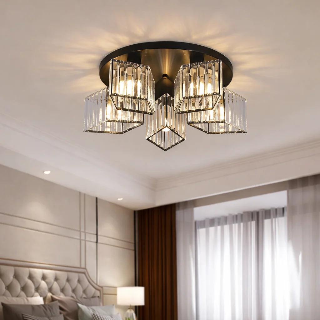 Lustra Sasha, LC117/5BK, 5x E27, Metal, Negru