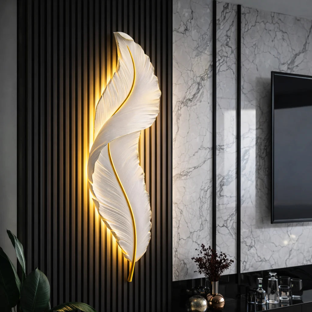 Aplica LED Pena 85CM Alb Auriu