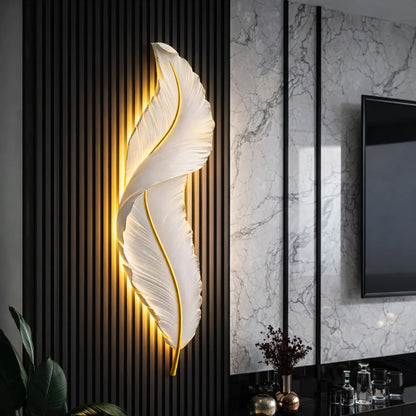 Aplica LED Pena 85CM Alb Auriu