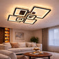 Lustra LED RGB cu telecomanda QUADRIS, 330W, 6 Patrate, lumina Rece/Calda/Neutra, Dimabila, Negru