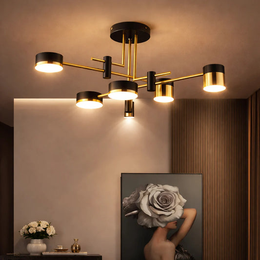 Lustra LED Ionitus 72W Negru, Brate, Metal