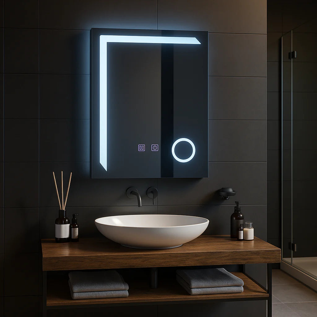 Oglinda LED Rectangulara, 60x80cm, Linea Touch, Sistem Dezaburire, Dimabila
